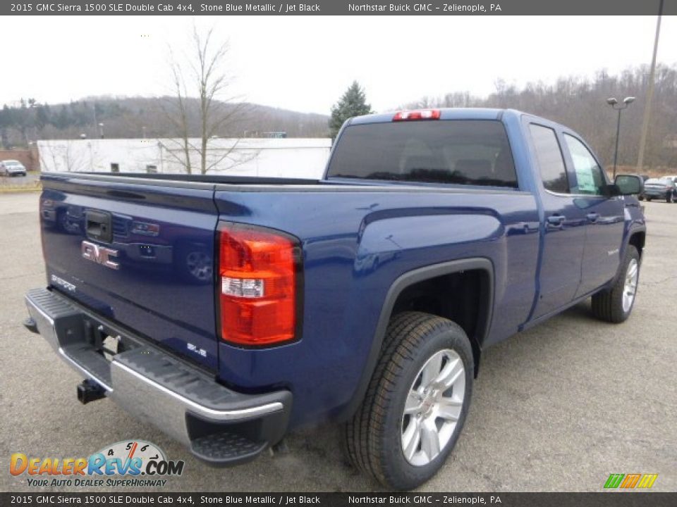2015 GMC Sierra 1500 SLE Double Cab 4x4 Stone Blue Metallic / Jet Black Photo #7