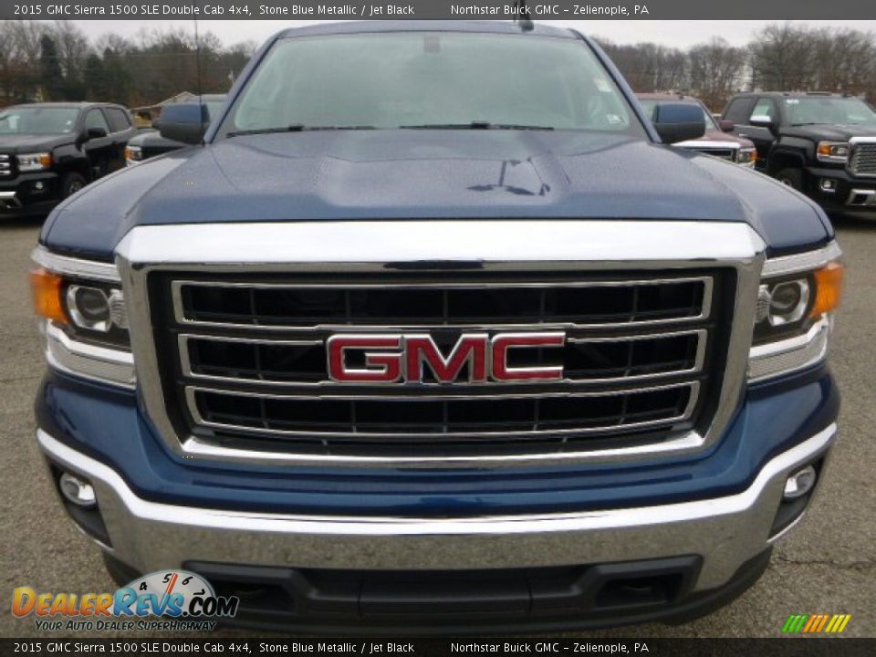 2015 GMC Sierra 1500 SLE Double Cab 4x4 Stone Blue Metallic / Jet Black Photo #10