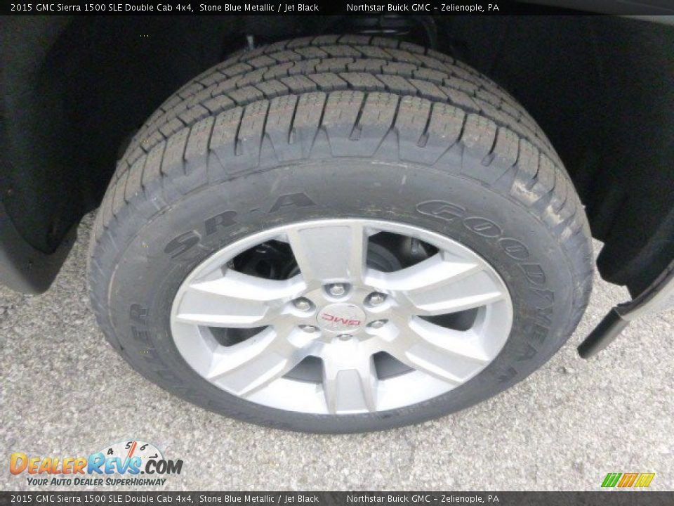 2015 GMC Sierra 1500 SLE Double Cab 4x4 Stone Blue Metallic / Jet Black Photo #11