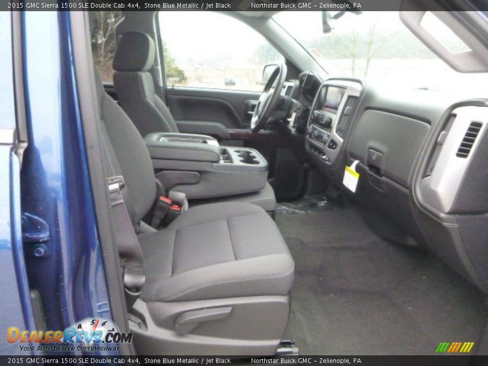 2015 GMC Sierra 1500 SLE Double Cab 4x4 Stone Blue Metallic / Jet Black Photo #12