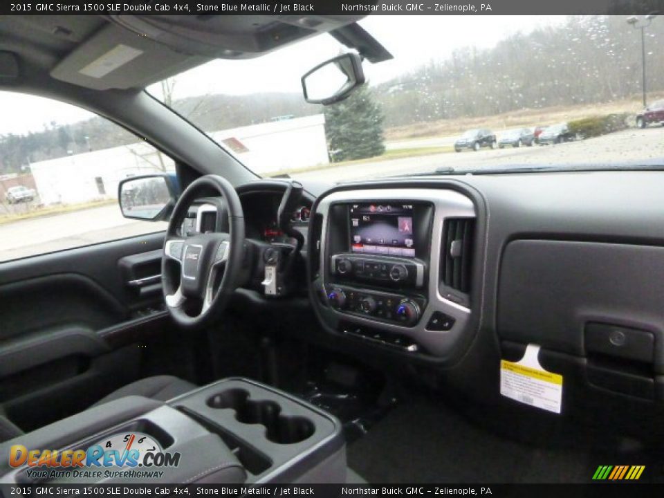 2015 GMC Sierra 1500 SLE Double Cab 4x4 Stone Blue Metallic / Jet Black Photo #13