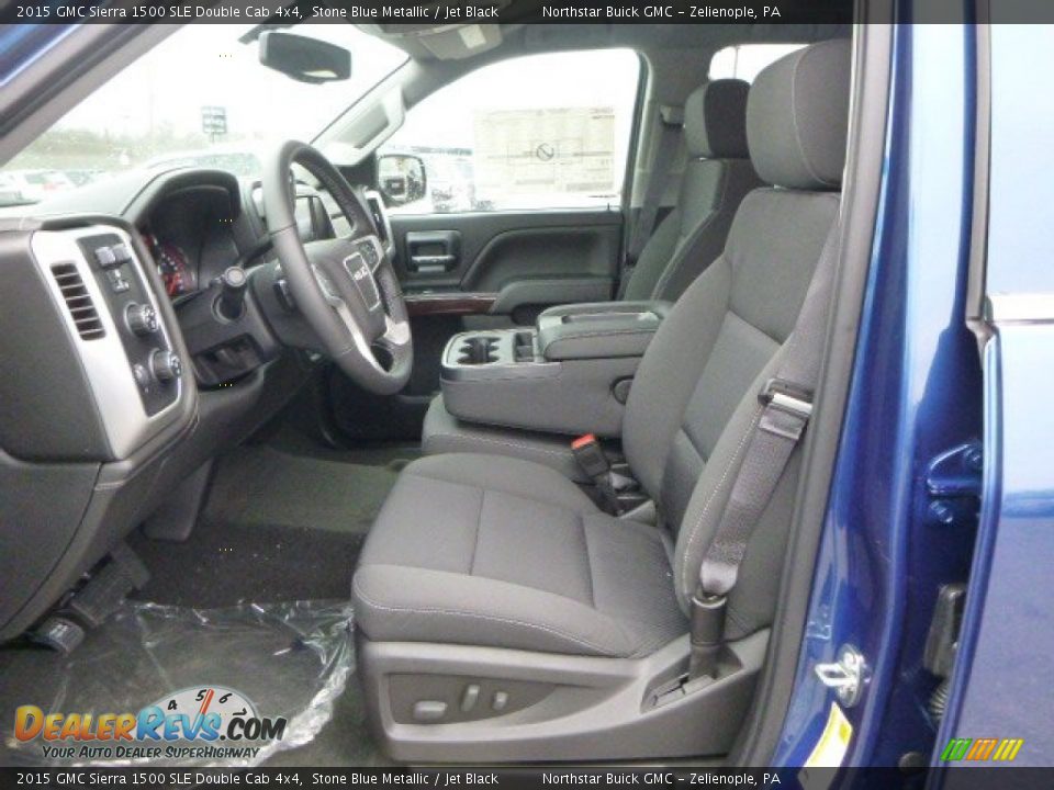 2015 GMC Sierra 1500 SLE Double Cab 4x4 Stone Blue Metallic / Jet Black Photo #17
