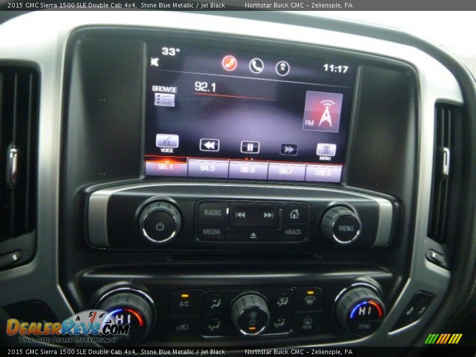 2015 GMC Sierra 1500 SLE Double Cab 4x4 Stone Blue Metallic / Jet Black Photo #19