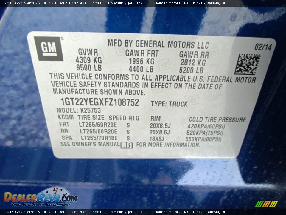 2015 GMC Sierra 2500HD SLE Double Cab 4x4 Cobalt Blue Metallic / Jet Black Photo #4
