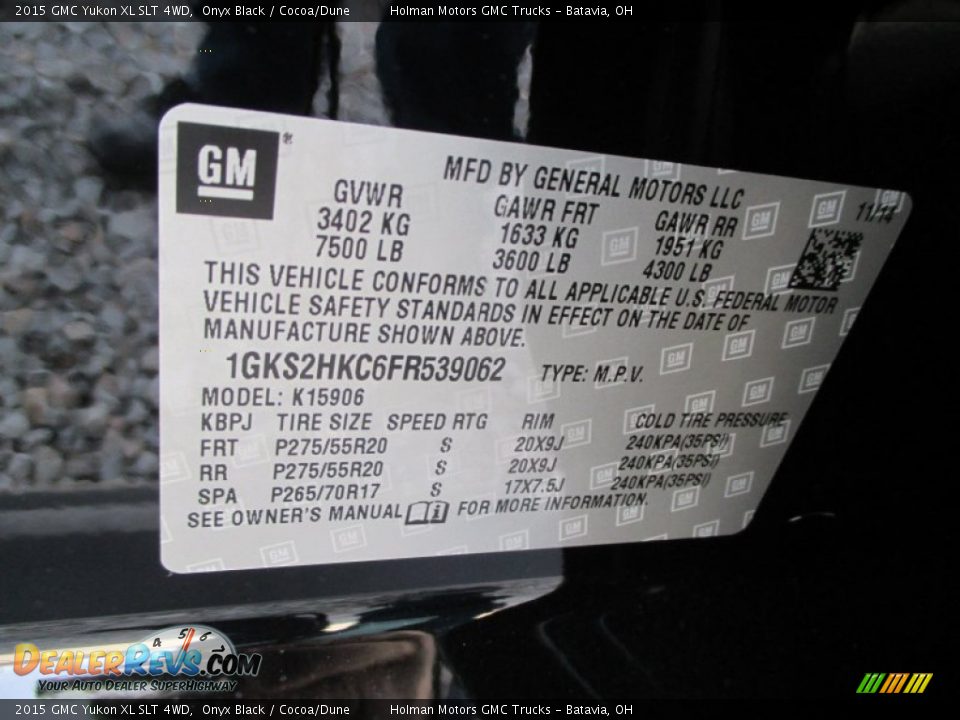 2015 GMC Yukon XL SLT 4WD Onyx Black / Cocoa/Dune Photo #4