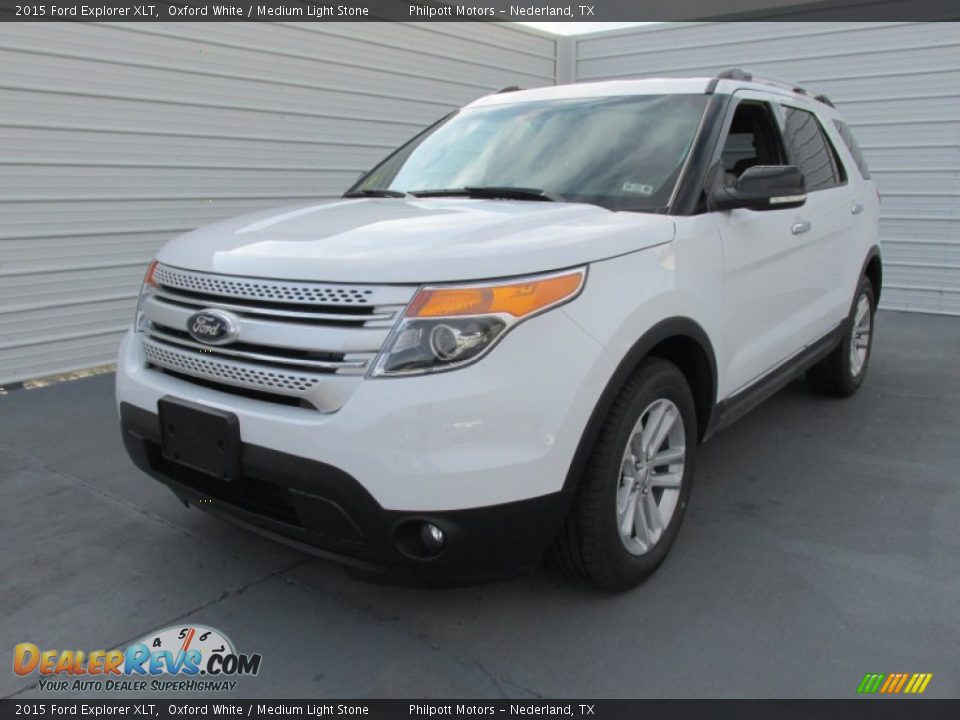 2015 Ford Explorer XLT Oxford White / Medium Light Stone Photo #7