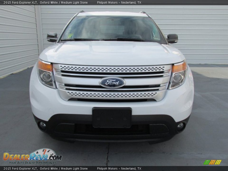 2015 Ford Explorer XLT Oxford White / Medium Light Stone Photo #8
