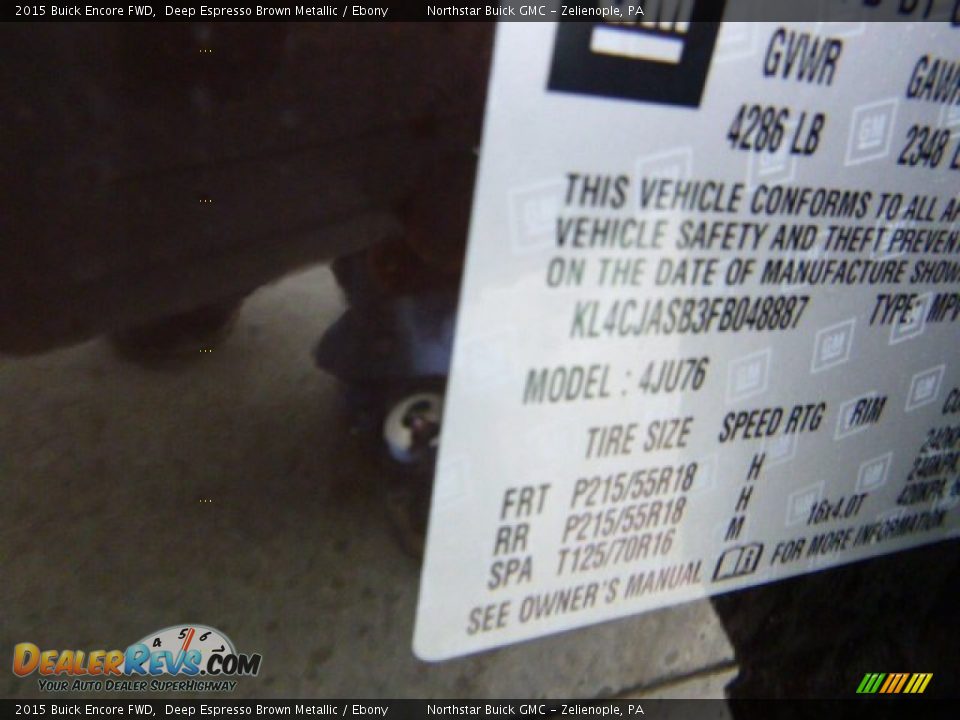 2015 Buick Encore FWD Deep Espresso Brown Metallic / Ebony Photo #16