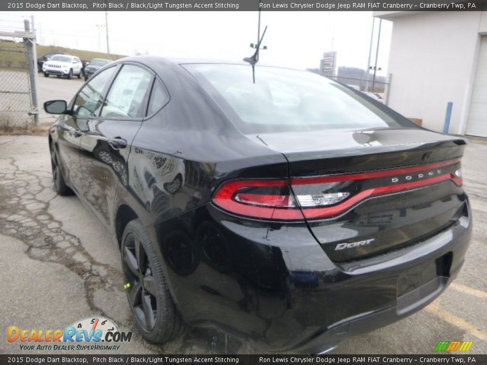 2015 Dodge Dart Blacktop Pitch Black / Black/Light Tungsten Accent Stitching Photo #3