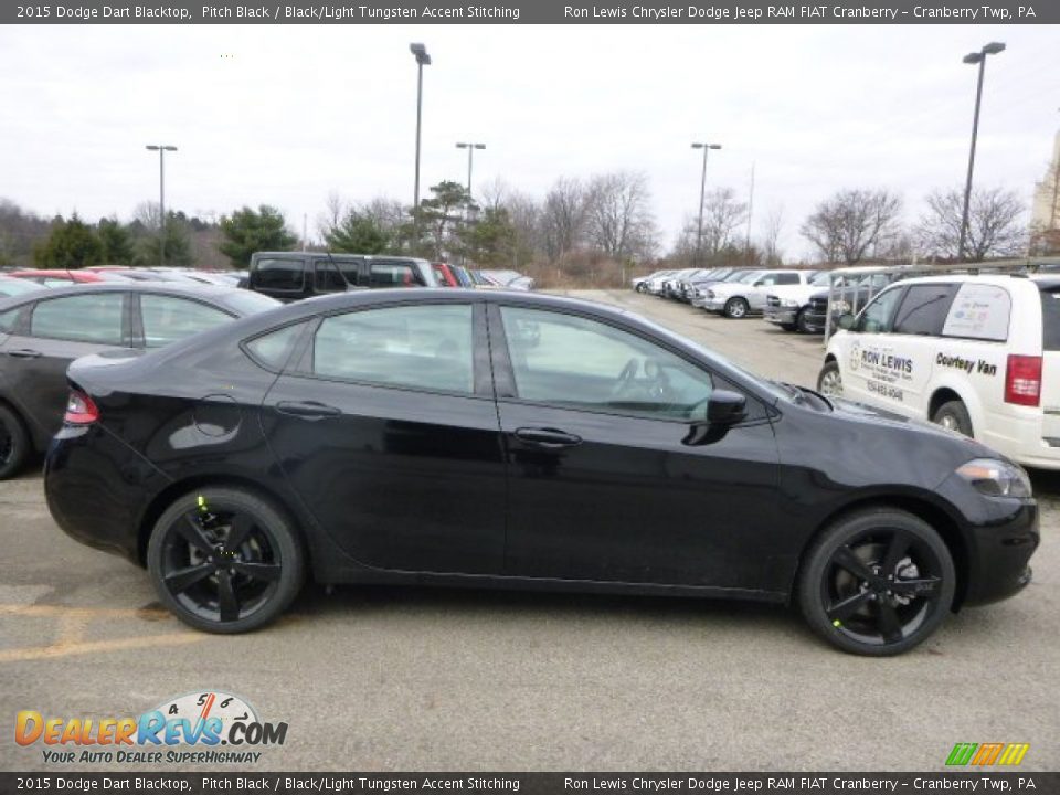 2015 Dodge Dart Blacktop Pitch Black / Black/Light Tungsten Accent Stitching Photo #6