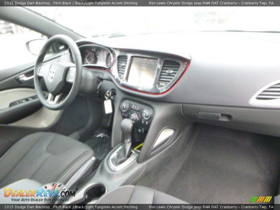 2015 Dodge Dart Blacktop Pitch Black / Black/Light Tungsten Accent Stitching Photo #11