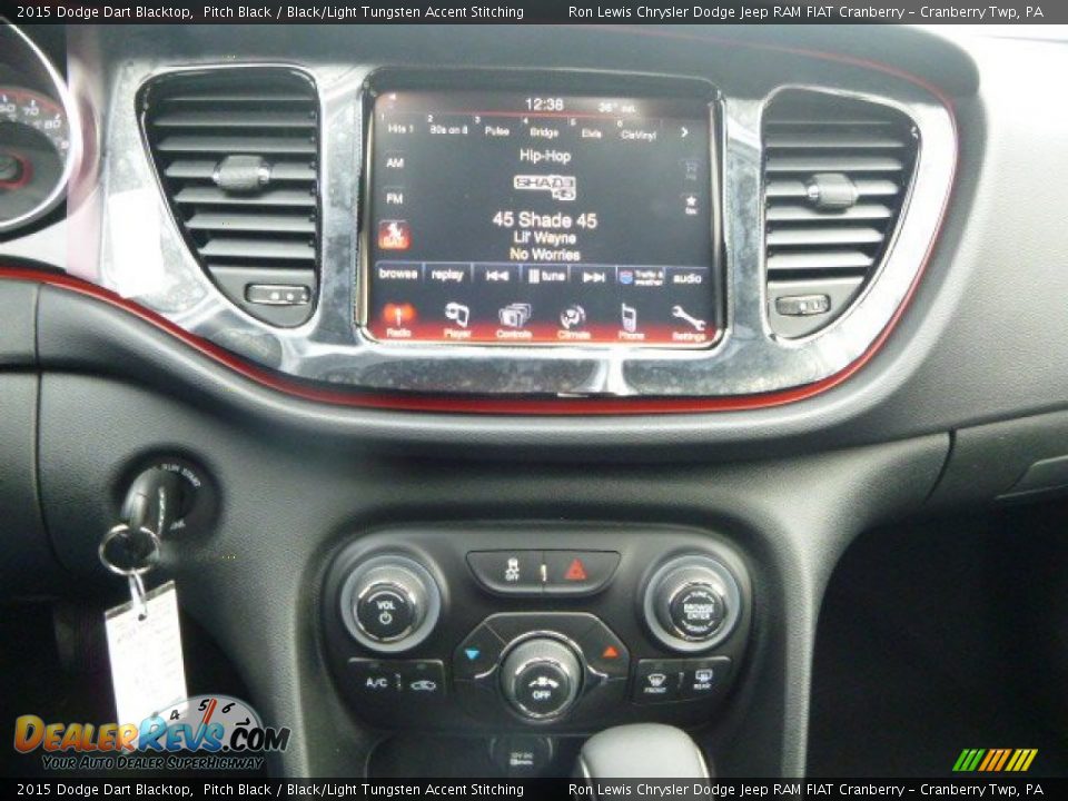 2015 Dodge Dart Blacktop Pitch Black / Black/Light Tungsten Accent Stitching Photo #18