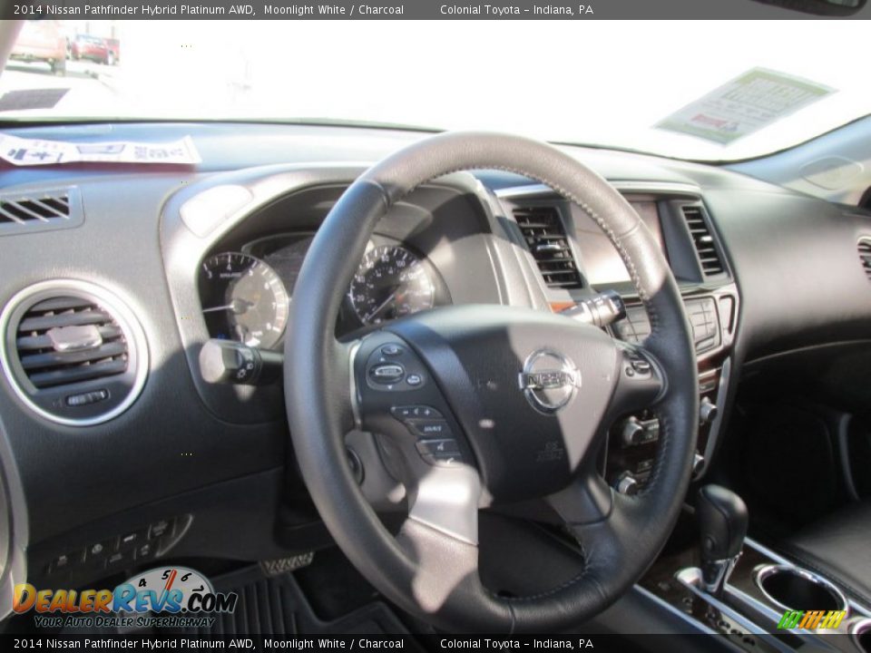 2014 Nissan Pathfinder Hybrid Platinum AWD Moonlight White / Charcoal Photo #15