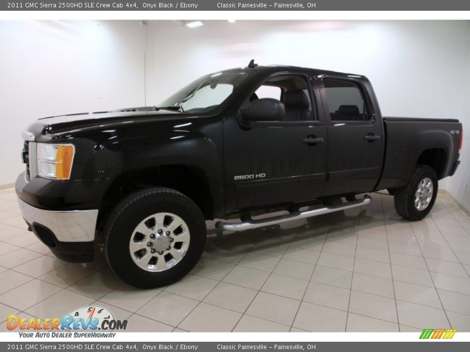 2011 GMC Sierra 2500HD SLE Crew Cab 4x4 Onyx Black / Ebony Photo #3
