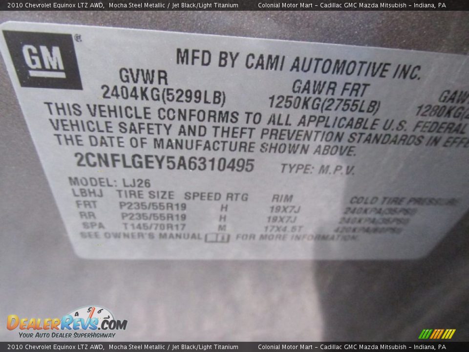 2010 Chevrolet Equinox LTZ AWD Mocha Steel Metallic / Jet Black/Light Titanium Photo #9