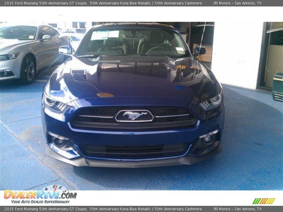 2015 Ford Mustang 50th Anniversary GT Coupe 50th Anniversary Kona Blue Metallic / 50th Anniversary Cashmere Photo #2