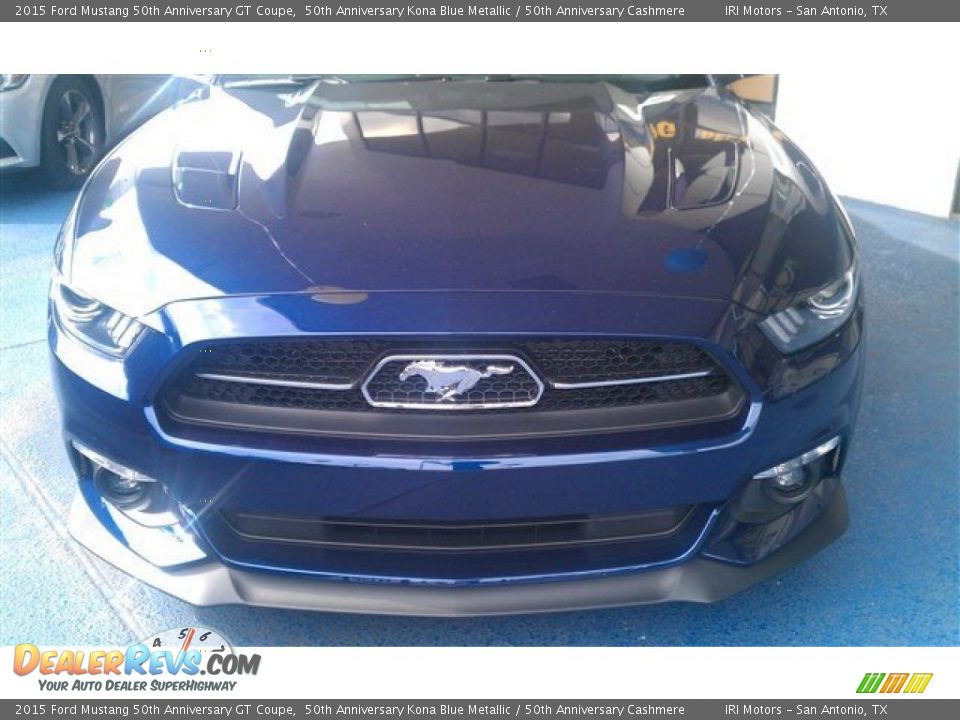 2015 Ford Mustang 50th Anniversary GT Coupe 50th Anniversary Kona Blue Metallic / 50th Anniversary Cashmere Photo #3