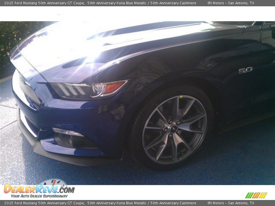 2015 Ford Mustang 50th Anniversary GT Coupe 50th Anniversary Kona Blue Metallic / 50th Anniversary Cashmere Photo #4