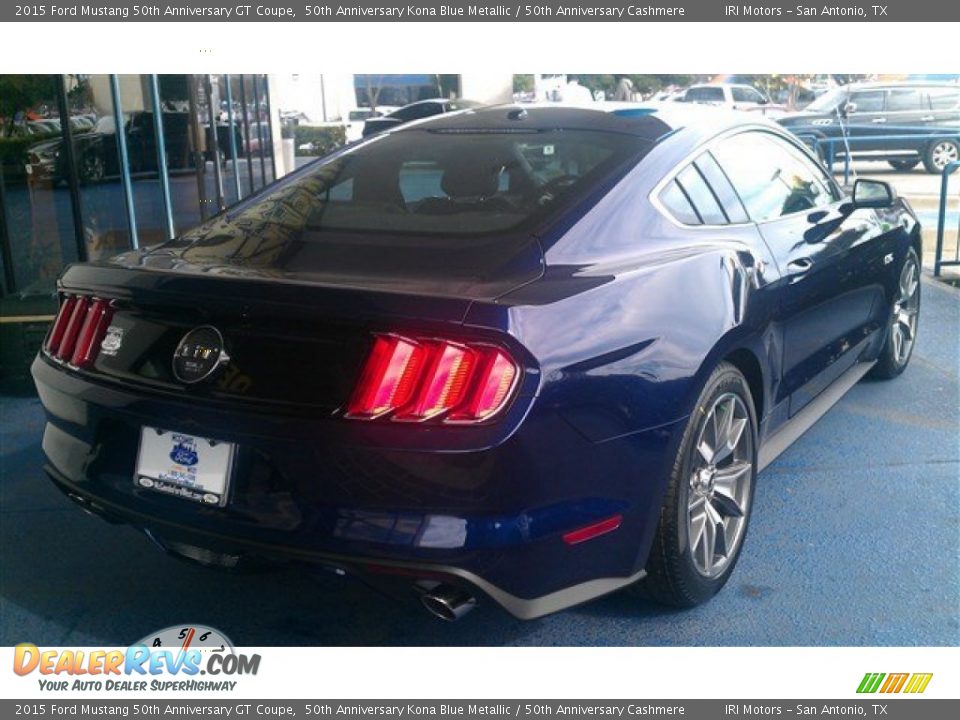 2015 Ford Mustang 50th Anniversary GT Coupe 50th Anniversary Kona Blue Metallic / 50th Anniversary Cashmere Photo #8