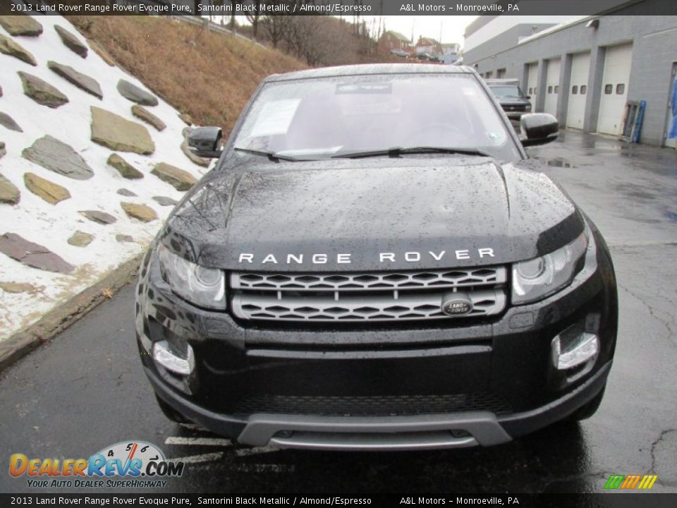 2013 Land Rover Range Rover Evoque Pure Santorini Black Metallic / Almond/Espresso Photo #8