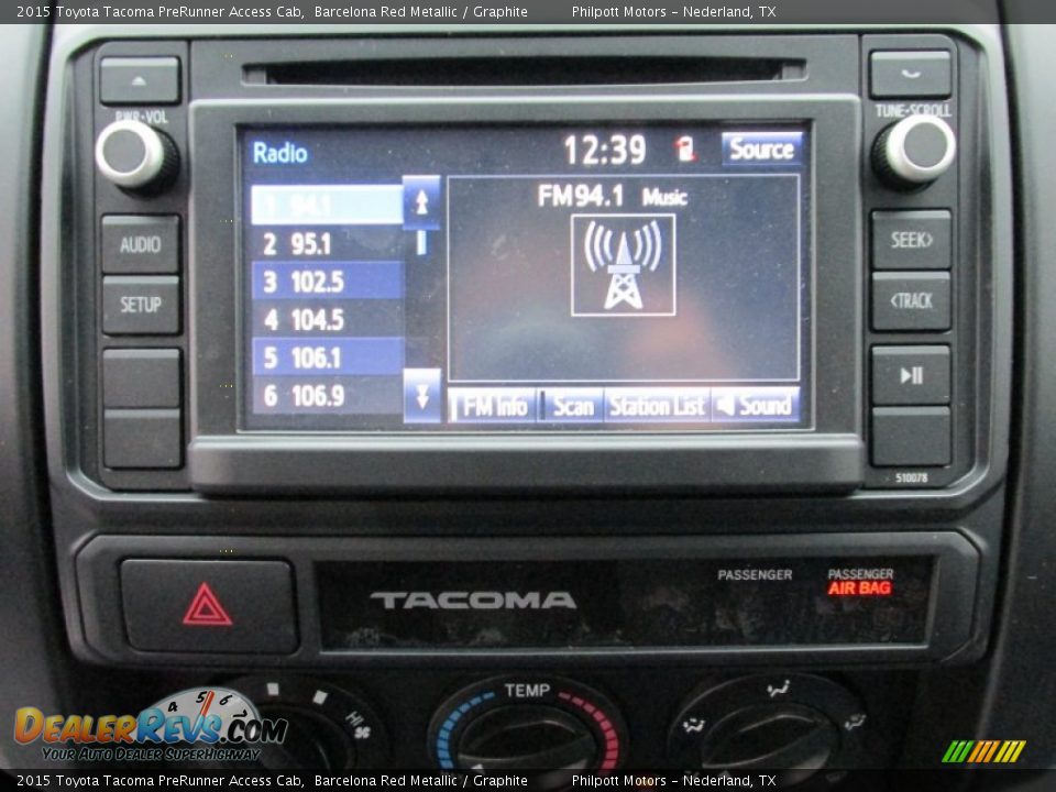 Controls of 2015 Toyota Tacoma PreRunner Access Cab Photo #27