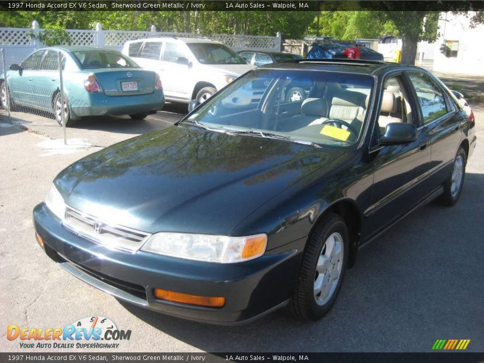 1997 Honda Accord EX V6 Sedan Sherwood Green Metallic / Ivory Photo #1