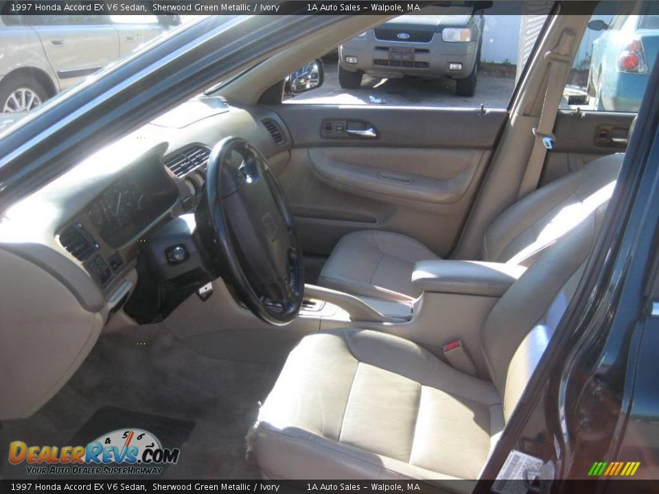1997 Honda Accord EX V6 Sedan Sherwood Green Metallic / Ivory Photo #3