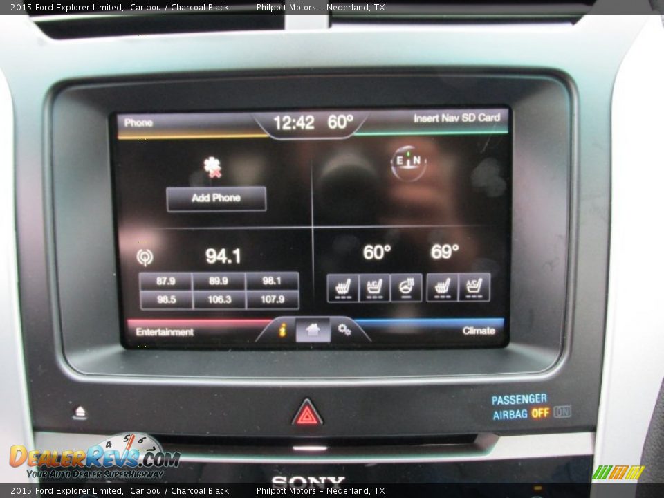 2015 Ford Explorer Limited Caribou / Charcoal Black Photo #32