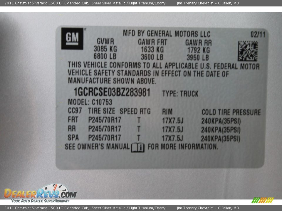 2011 Chevrolet Silverado 1500 LT Extended Cab Sheer Silver Metallic / Light Titanium/Ebony Photo #17