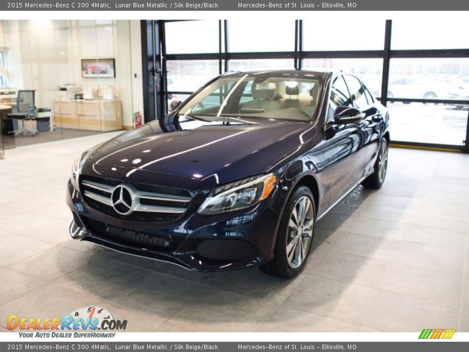 2015 Mercedes-Benz C 300 4Matic Lunar Blue Metallic / Silk Beige/Black Photo #2