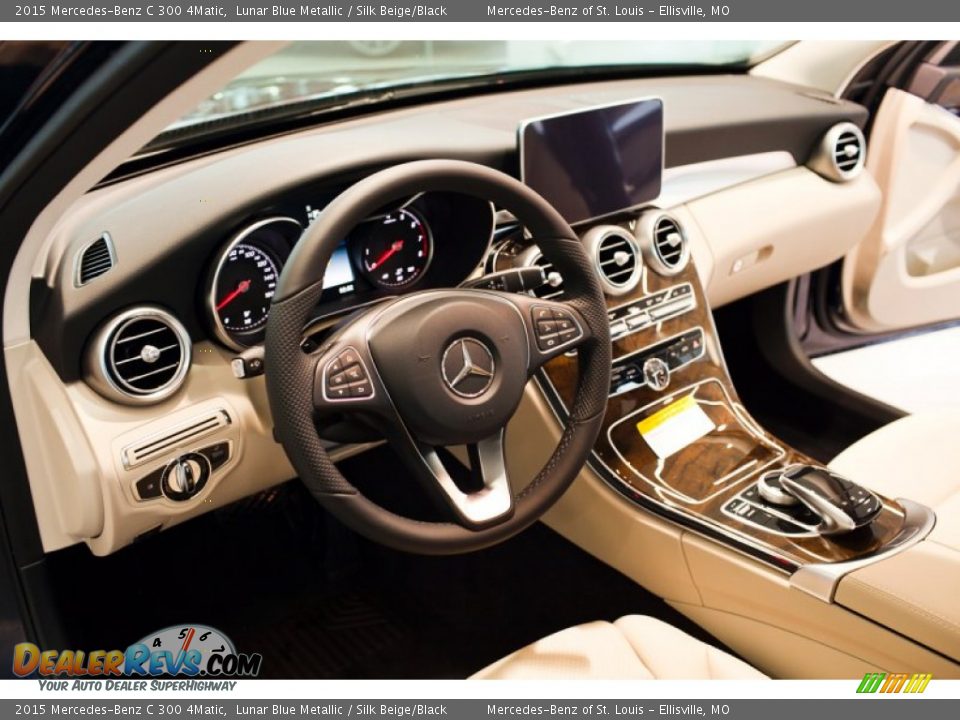 2015 Mercedes-Benz C 300 4Matic Lunar Blue Metallic / Silk Beige/Black Photo #12