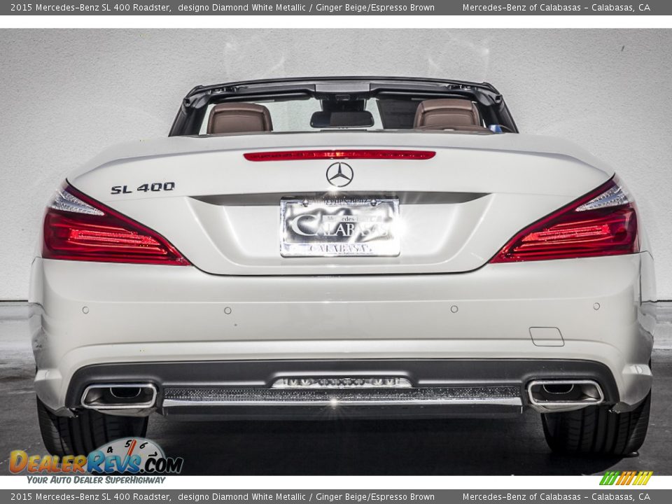 2015 Mercedes-Benz SL 400 Roadster designo Diamond White Metallic / Ginger Beige/Espresso Brown Photo #3