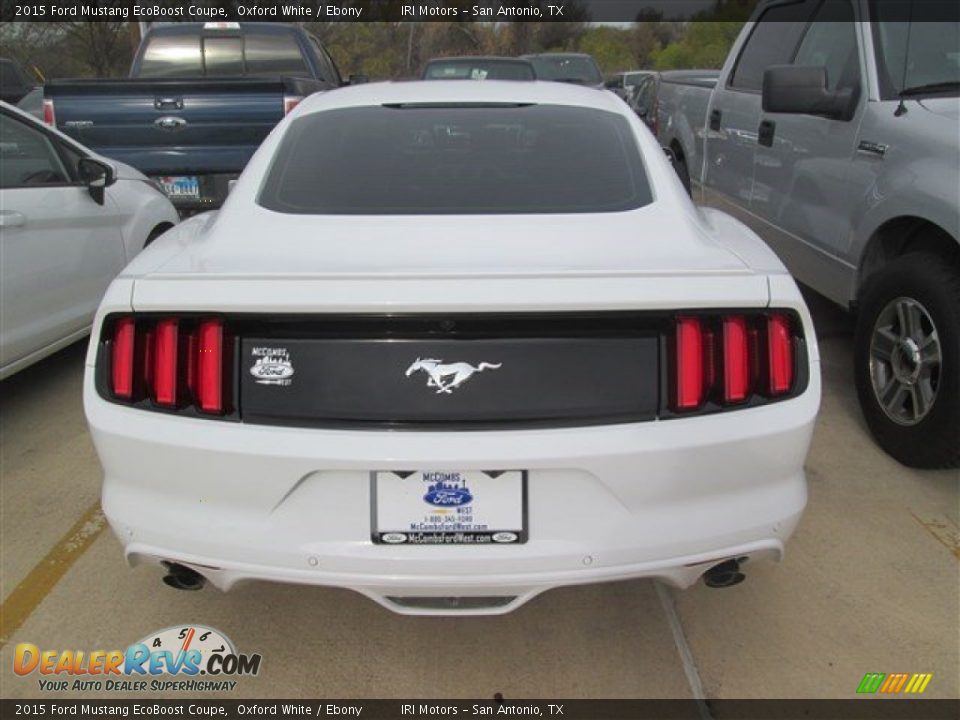 2015 Ford Mustang EcoBoost Coupe Oxford White / Ebony Photo #5
