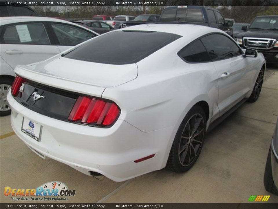 2015 Ford Mustang EcoBoost Coupe Oxford White / Ebony Photo #6
