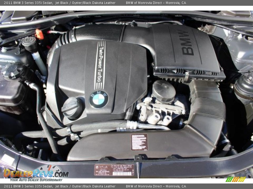 2011 BMW 3 Series 335i Sedan Jet Black / Oyster/Black Dakota Leather Photo #19