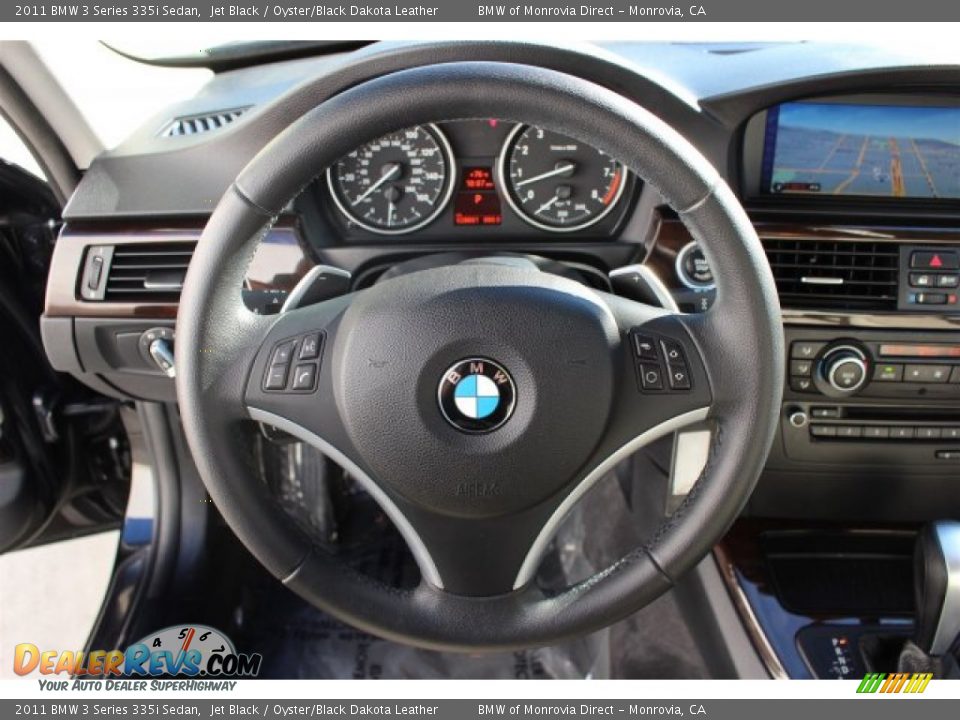 2011 BMW 3 Series 335i Sedan Jet Black / Oyster/Black Dakota Leather Photo #24