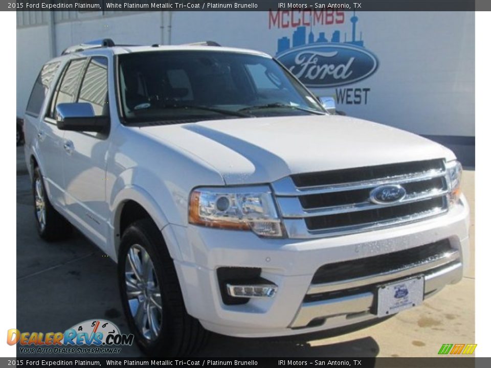 2015 Ford Expedition Platinum White Platinum Metallic Tri-Coat / Platinum Brunello Photo #1
