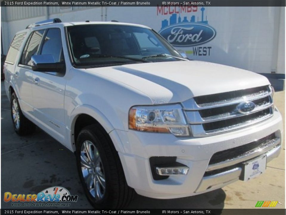 2015 Ford Expedition Platinum White Platinum Metallic Tri-Coat / Platinum Brunello Photo #2
