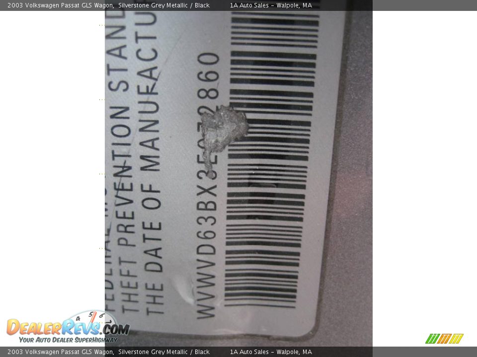 2003 Volkswagen Passat GLS Wagon Silverstone Grey Metallic / Black Photo #5