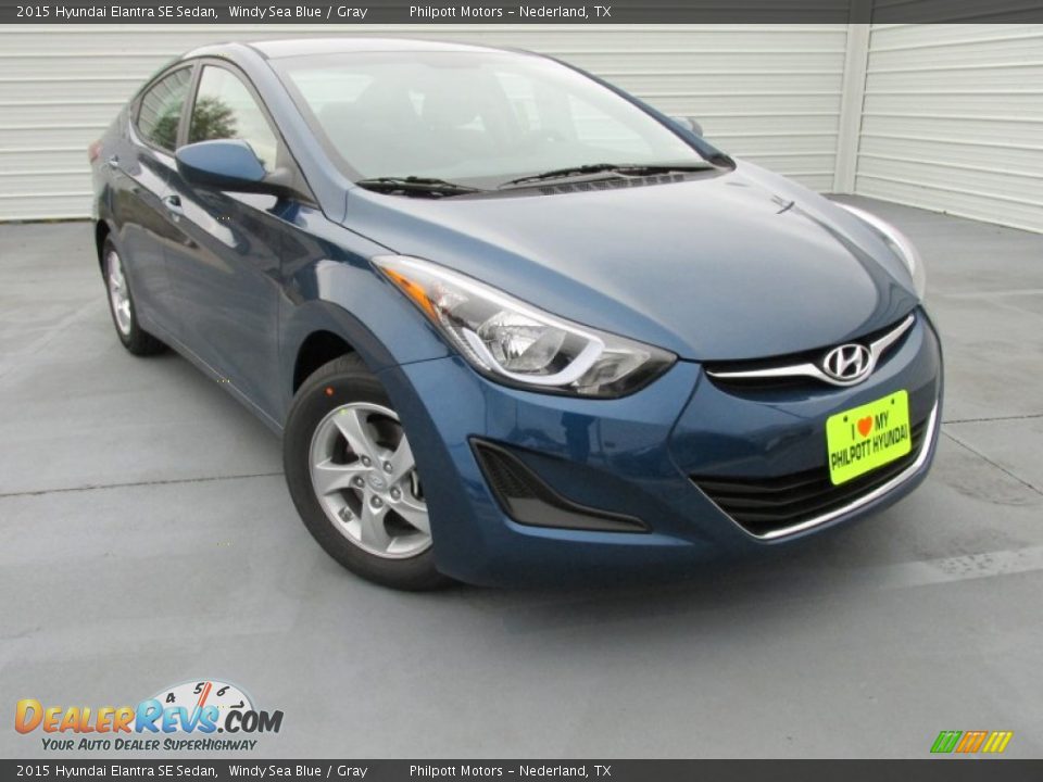 2015 Hyundai Elantra SE Sedan Windy Sea Blue / Gray Photo #1