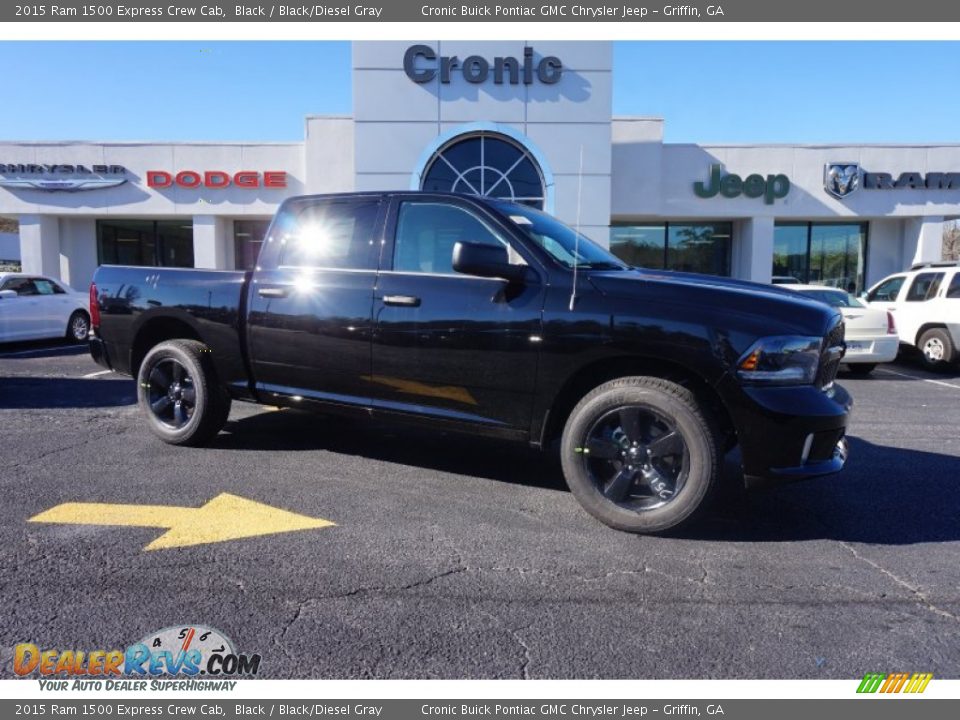 2015 Ram 1500 Express Crew Cab Black / Black/Diesel Gray Photo #1