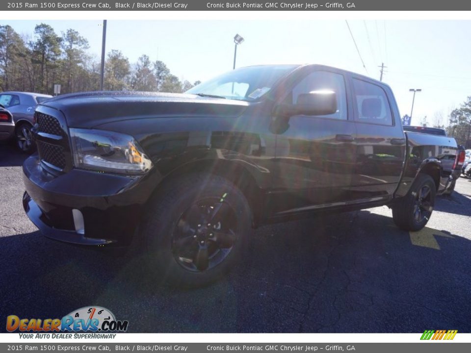2015 Ram 1500 Express Crew Cab Black / Black/Diesel Gray Photo #3