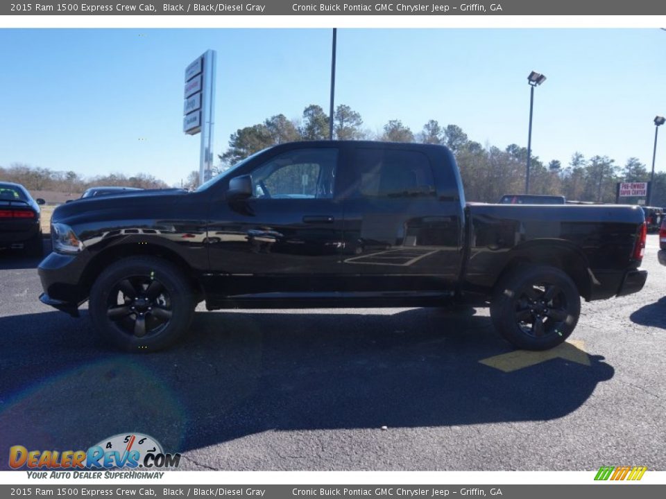 2015 Ram 1500 Express Crew Cab Black / Black/Diesel Gray Photo #4