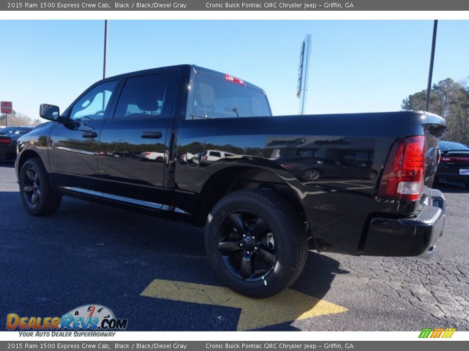 2015 Ram 1500 Express Crew Cab Black / Black/Diesel Gray Photo #5