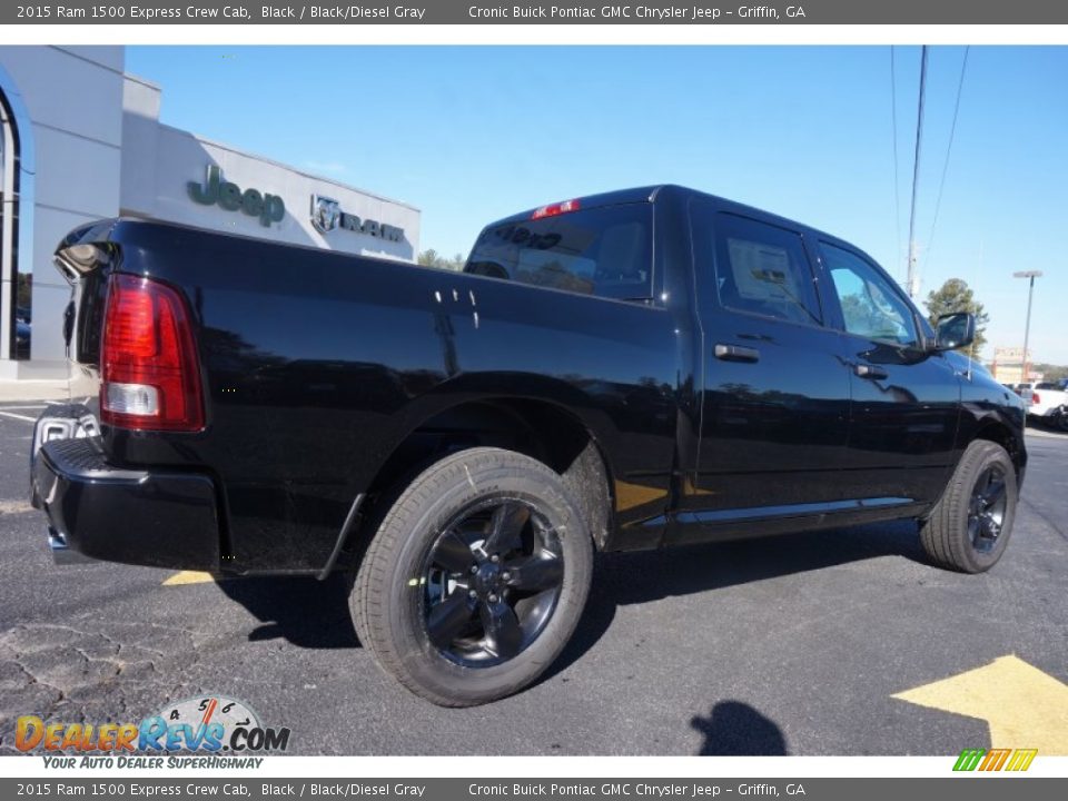 2015 Ram 1500 Express Crew Cab Black / Black/Diesel Gray Photo #7