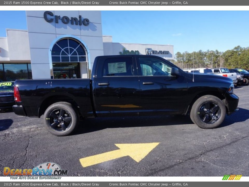 2015 Ram 1500 Express Crew Cab Black / Black/Diesel Gray Photo #8