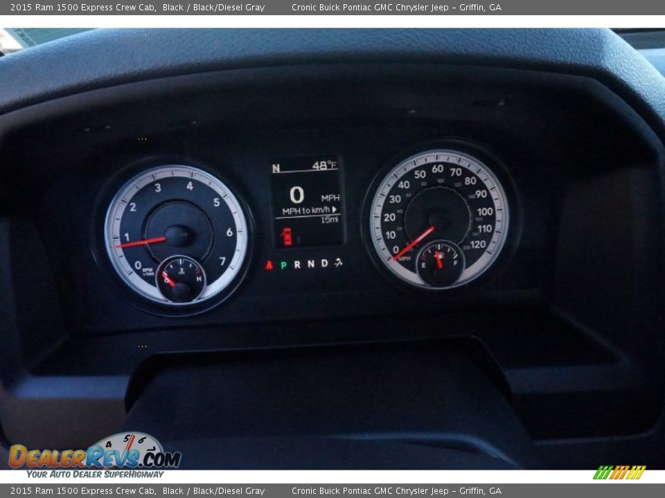 2015 Ram 1500 Express Crew Cab Black / Black/Diesel Gray Photo #14