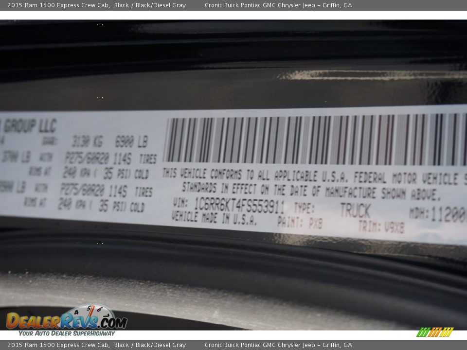 2015 Ram 1500 Express Crew Cab Black / Black/Diesel Gray Photo #16