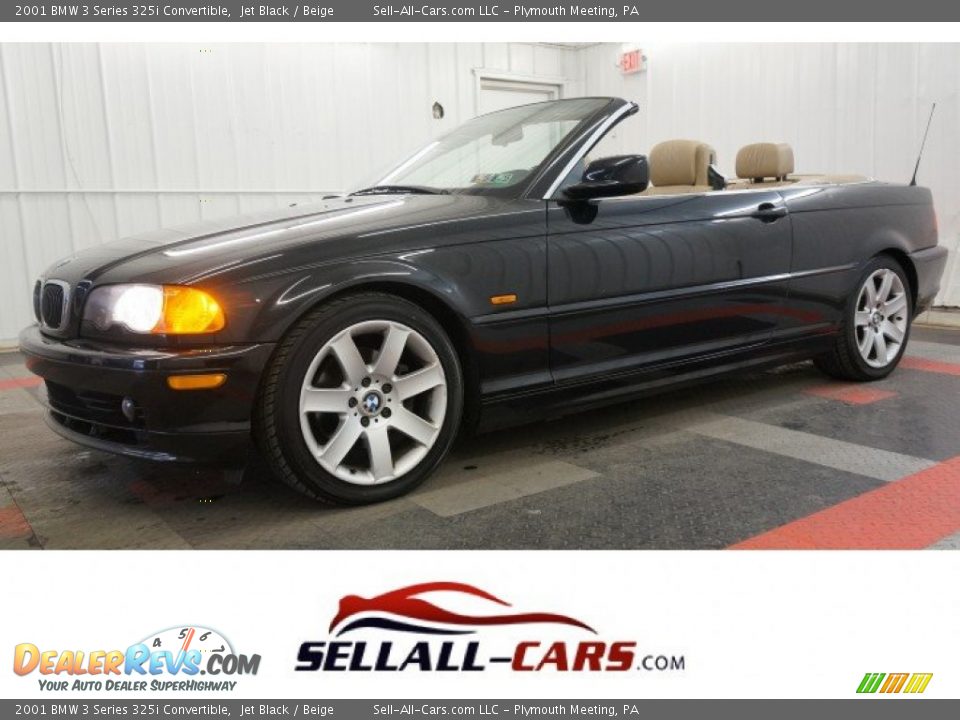 2001 BMW 3 Series 325i Convertible Jet Black / Beige Photo #1
