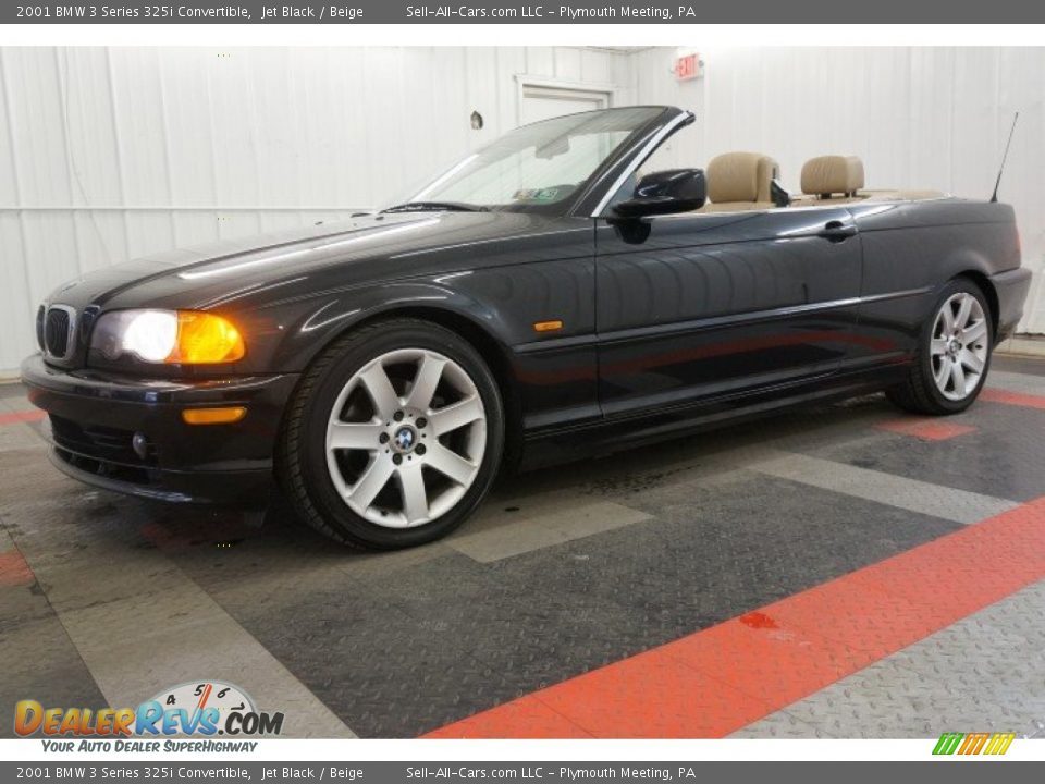 2001 BMW 3 Series 325i Convertible Jet Black / Beige Photo #2